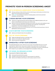 Promote Your In-Person Screening Angst