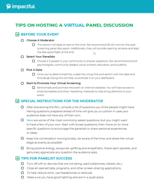 Tips on Hosting a Virtual Panel Discussion
